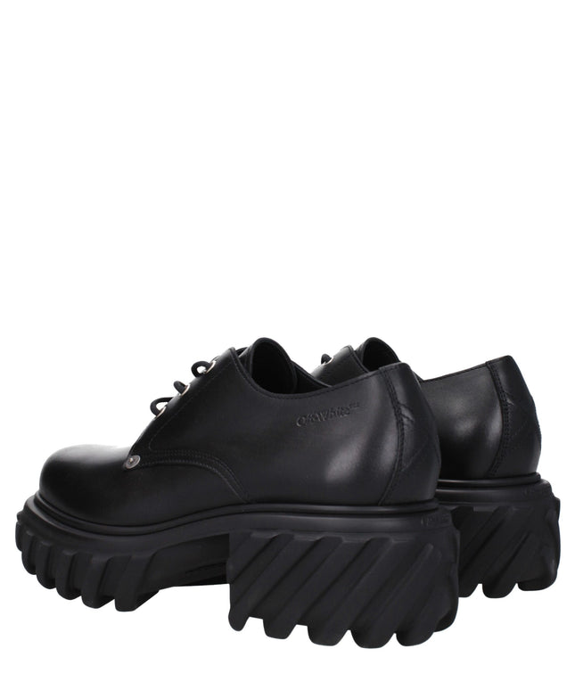 Off-White Black Leather Oxfords And Derbies