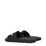 Off-White Black Cotton Slippers Sandals rear angle showing contoured footbed and durable sole, perfect for everyday comfort and fashion.