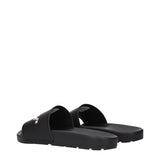 Off-White Black Cotton Slippers Sandals rear angle showing minimalist design and durable sole for long-lasting wear.