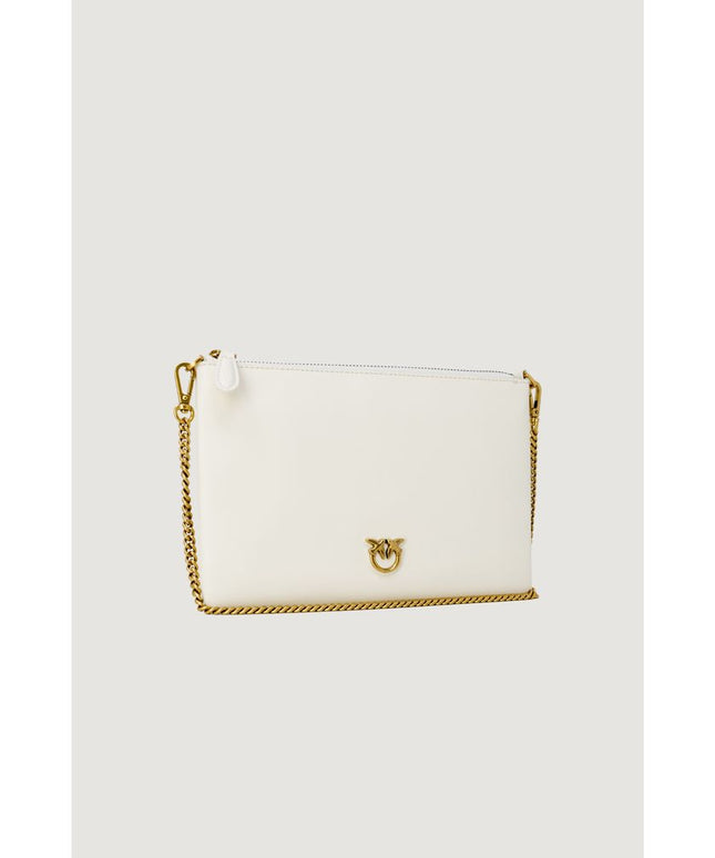 PINKO Cream Leather Clutch Bag