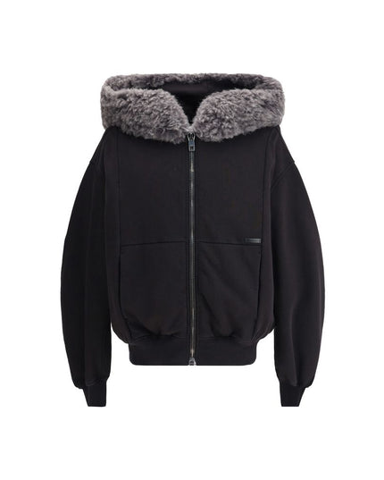 Dolce & Gabbana Hooded Sweatshirt with wide fur-trimmed hood