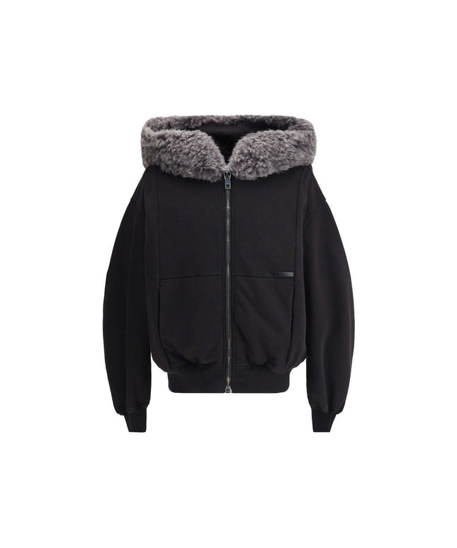Dolce & Gabbana Hooded Sweatshirt with wide fur-trimmed hood