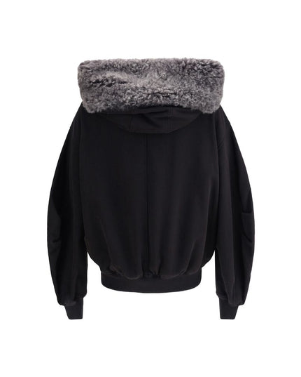 Dolce & Gabbana Hooded Sweatshirt with wide fur-trimmed hood