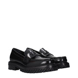 Off-White Black Leather Slip-On Loafers