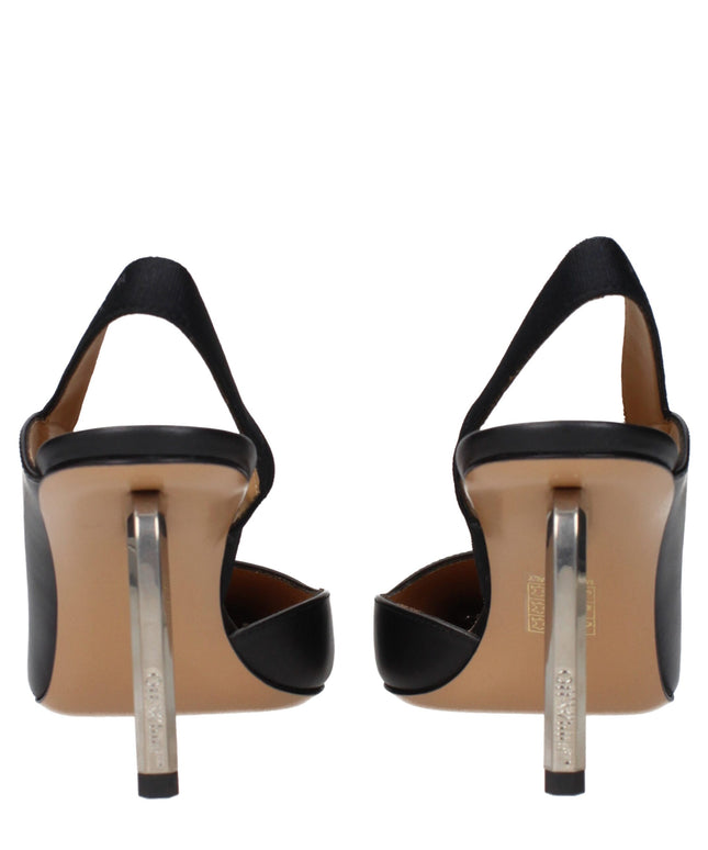 Off-White Black Leather High Heel Pumps