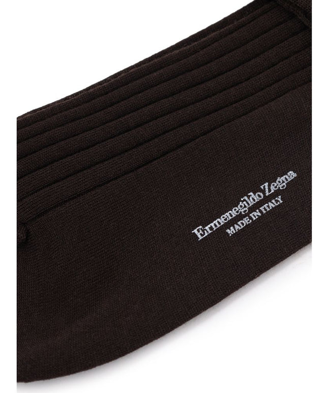 ZEGNA Brown Wool Sock