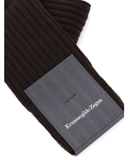 ZEGNA Brown Wool Sock