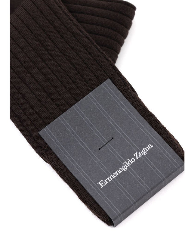 ZEGNA Brown Wool Sock