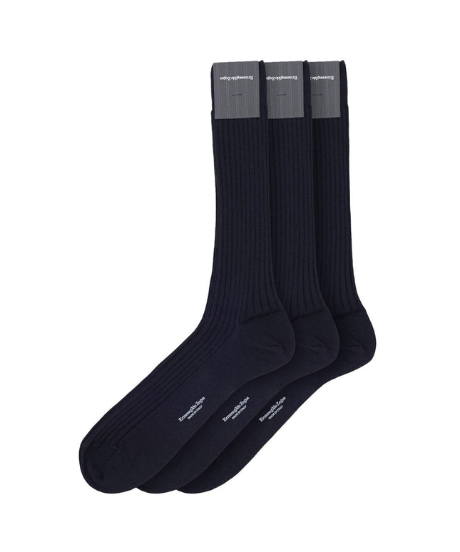 ZEGNA Navy Blue Wool Sock