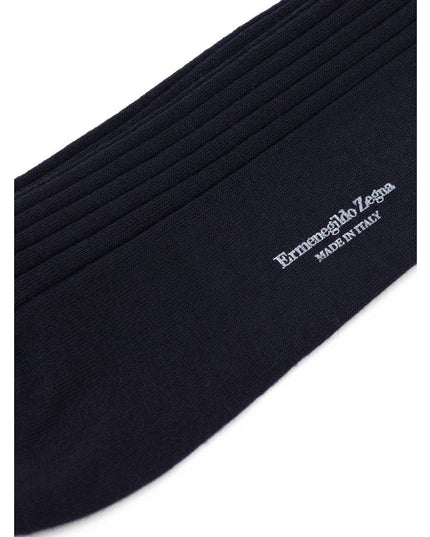 ZEGNA Navy Blue Wool Sock