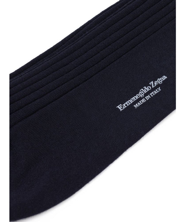ZEGNA Navy Blue Wool Sock