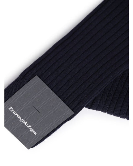 ZEGNA Navy Blue Wool Sock