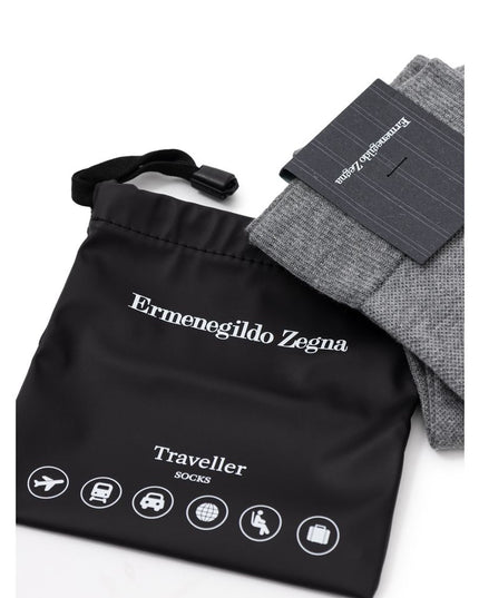 ZEGNA Gray Cotton Sock
