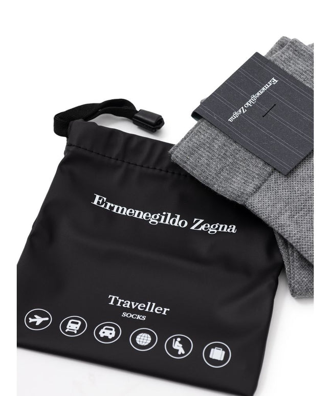 ZEGNA Gray Cotton Sock