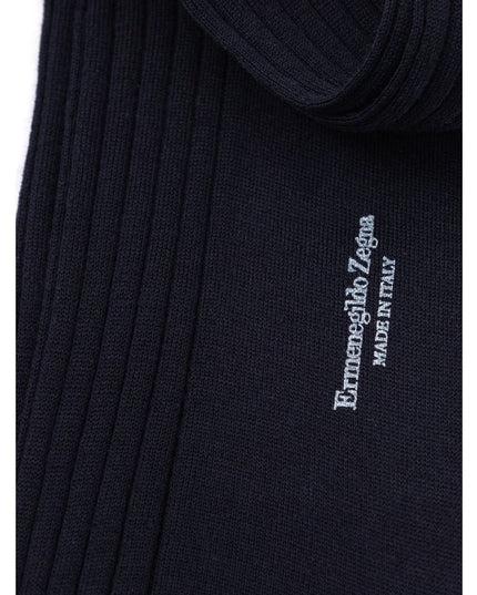 ZEGNA Navy Blue Wool Sock