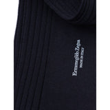 ZEGNA Navy Blue Wool Sock