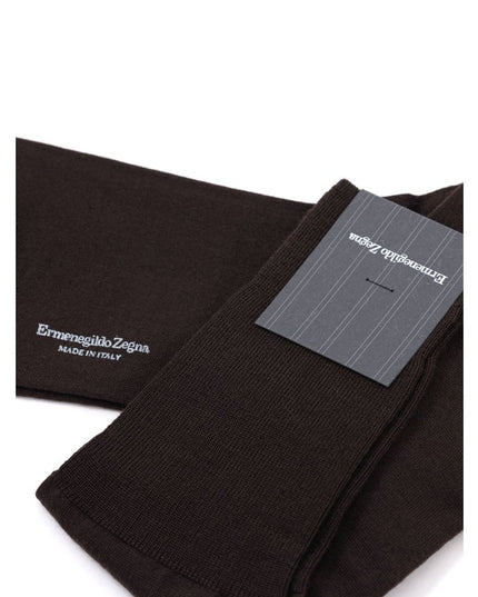 ZEGNA Brown Wool Sock