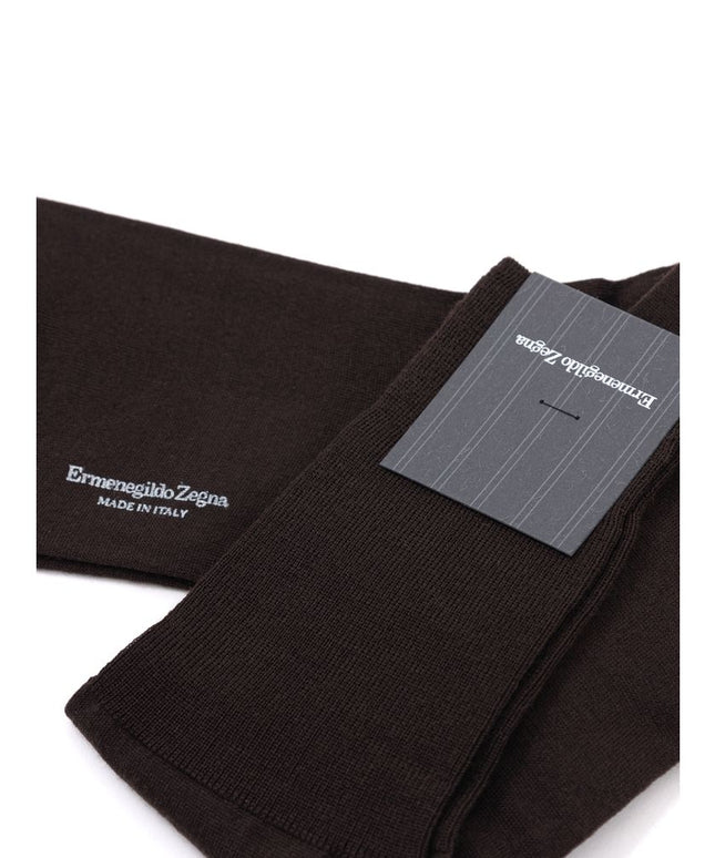 ZEGNA Brown Wool Sock