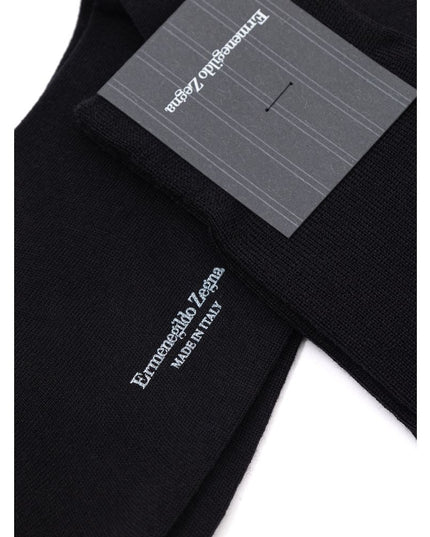 ZEGNA Black Wool Sock