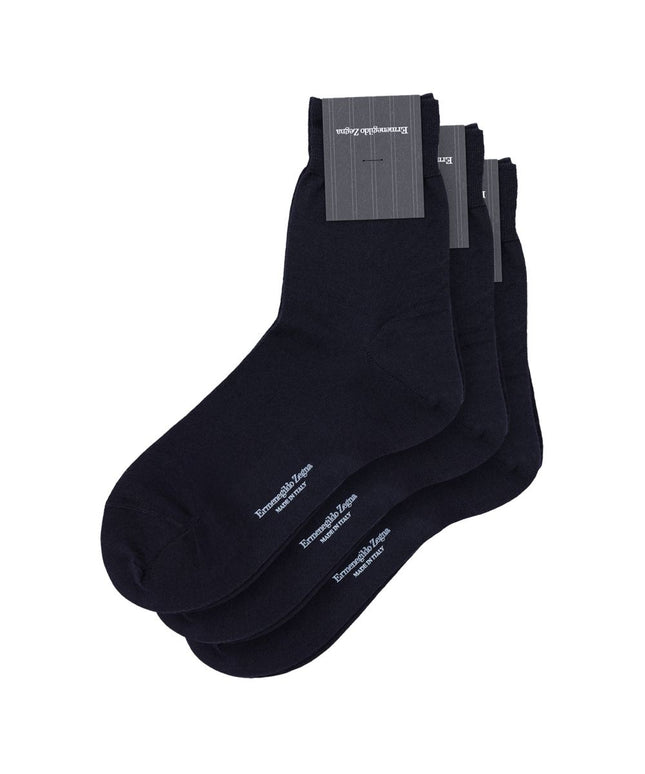 ZEGNA Navy Blue Wool Sock