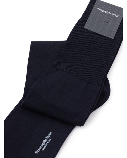 ZEGNA Navy Blue Wool Sock