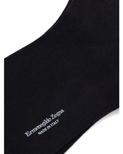 ZEGNA Black Wool Sock