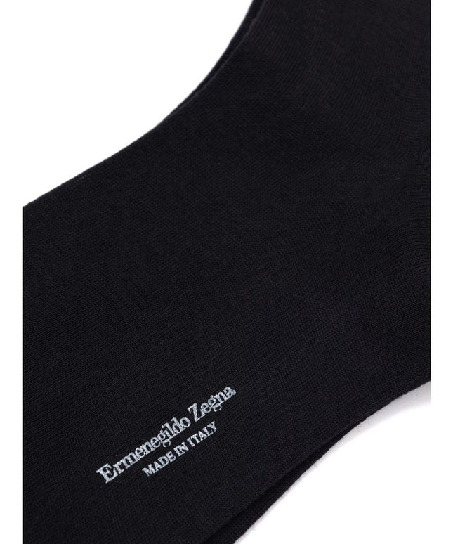 ZEGNA Black Wool Sock