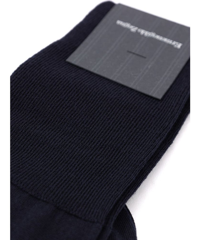 ZEGNA Navy Blue Wool Sock