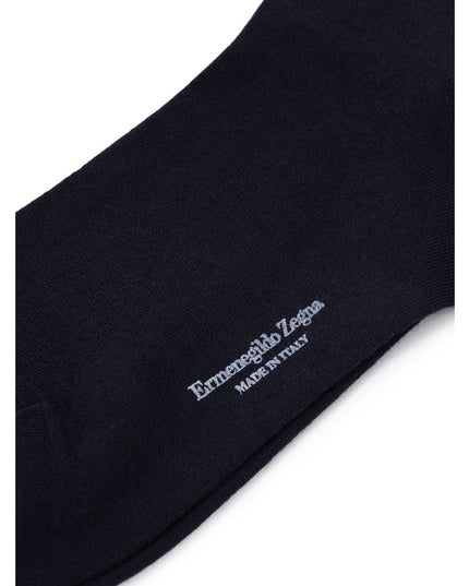 ZEGNA Navy Blue Wool Sock