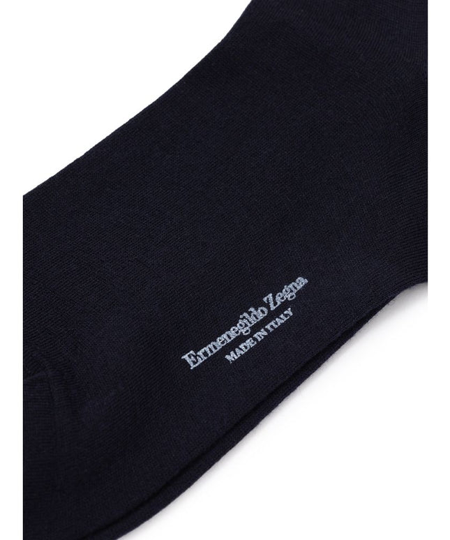 ZEGNA Navy Blue Wool Sock