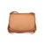 Coccinelle Brown Leather Handbag with flap closure and gold logo detail, featuring a structured front design. Ideal for women's fashion accessories.