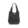 Chloé Small Balloon Shoulder Bag in black leather with gold-tone hardware and dual handles, ideal for women's luxury fashion.