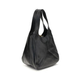 Angled rear view of Chloé Small Balloon Shoulder Bag highlighting its structured base and smooth leather finish.