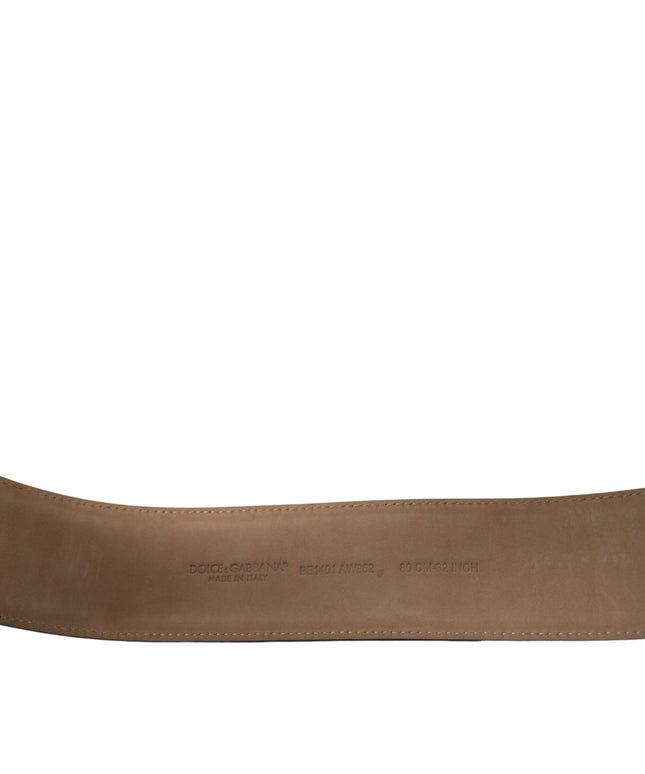 Dolce & Gabbana Black Leather Classic Metal Oval Buckle Belt