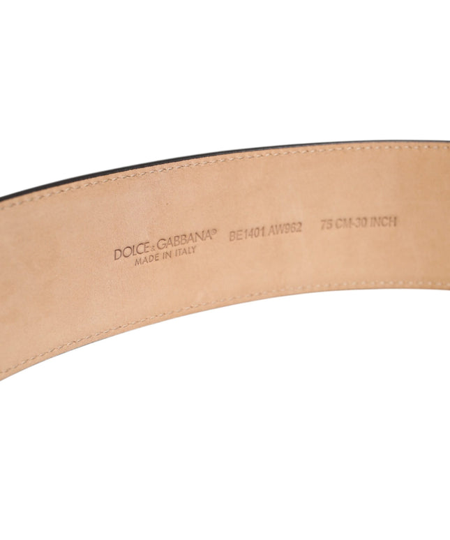 Dolce & Gabbana Brown Leather Classic Metal Oval Buckle Belt