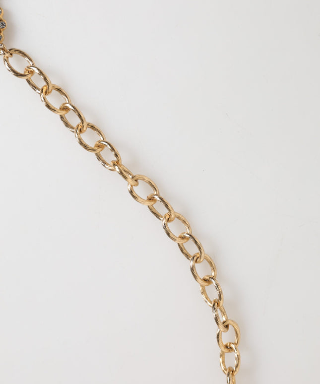 Dolce & Gabbana Gold Crystal Clock Pendant Statement Jewelry Necklace