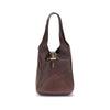 Chloé Small Balloon Shoulder Bag in rich brown leather with a structured silhouette and gold-tone hardware, ideal for women's luxury fashion.