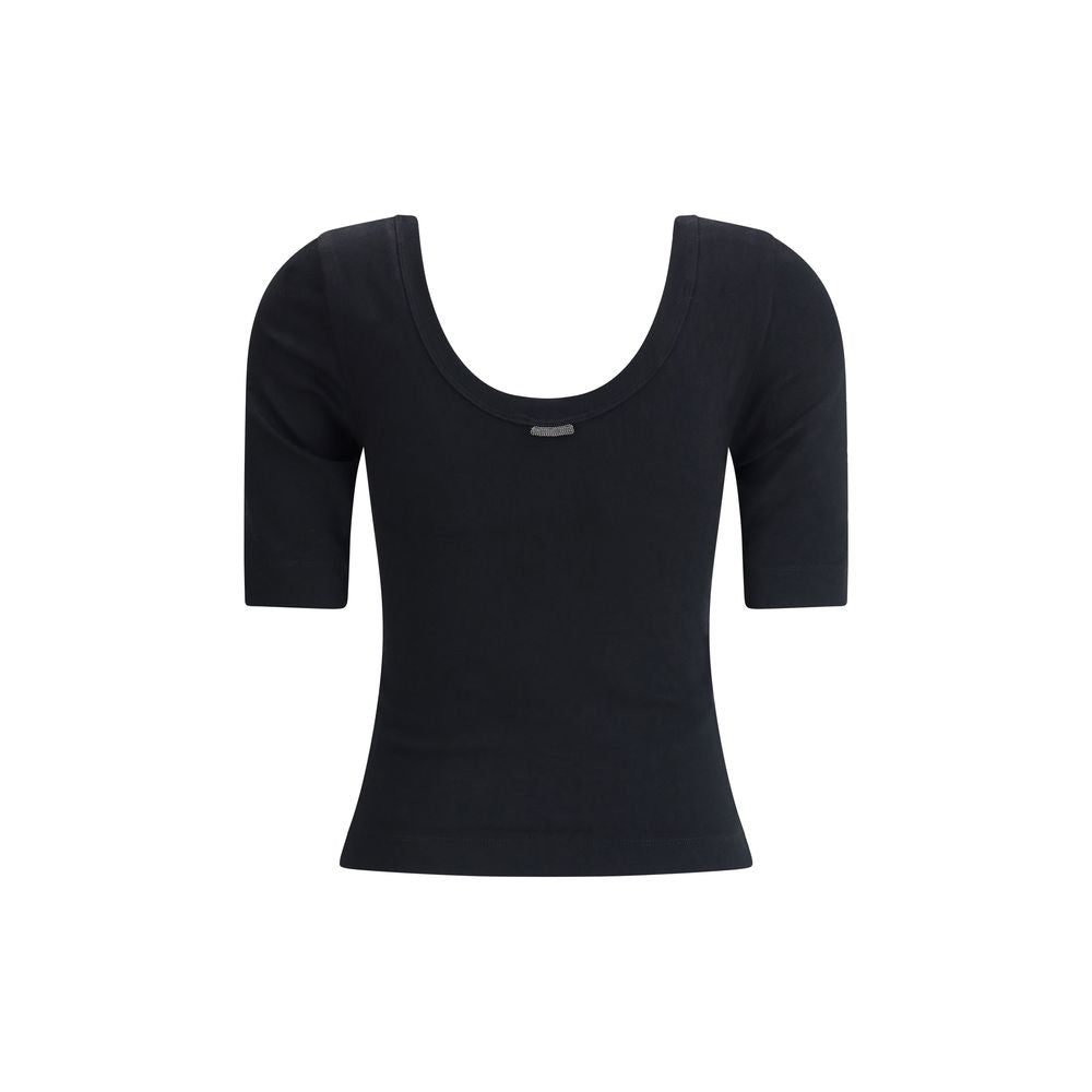 Brunello Cucinelli Black Cotton Top