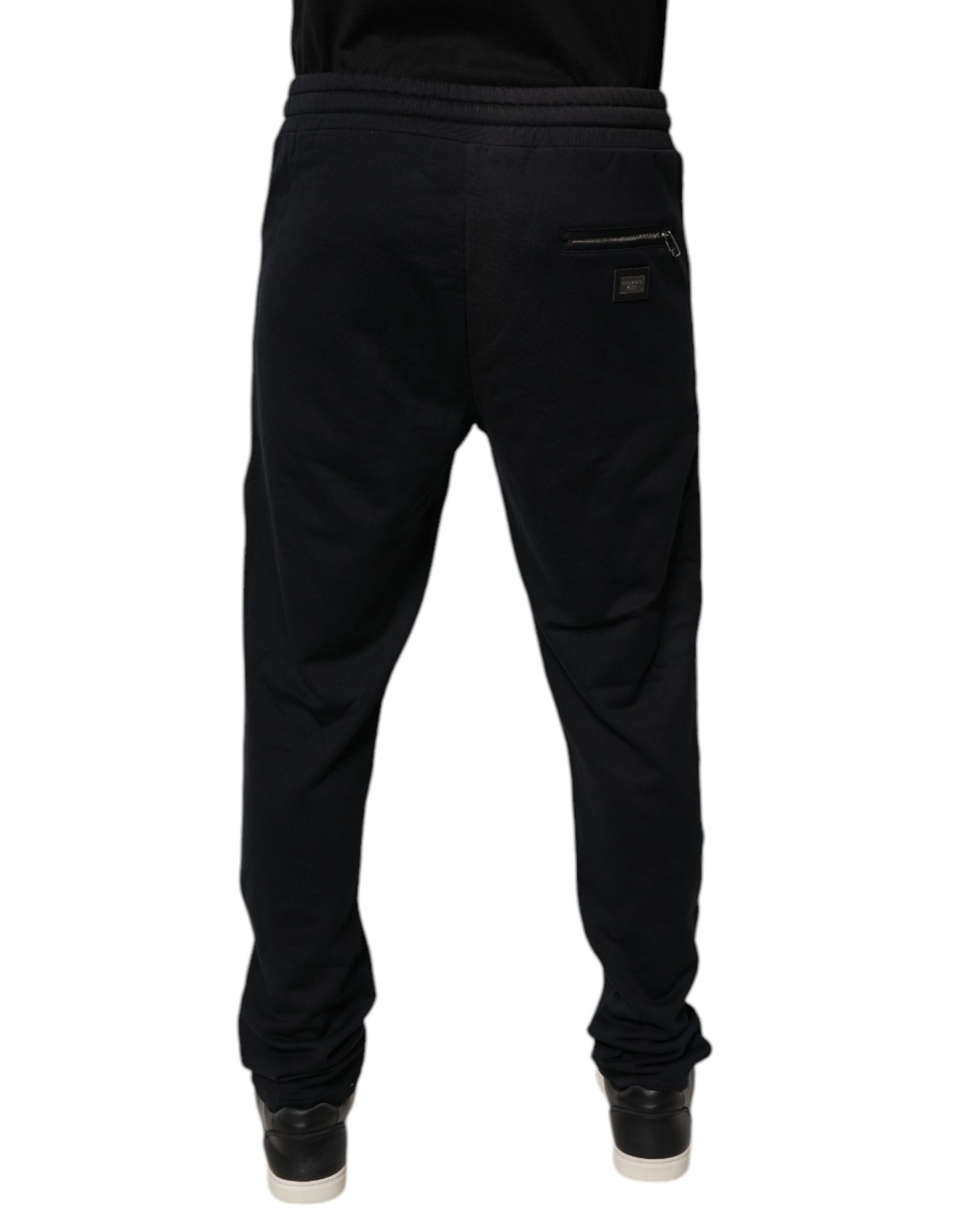 Dolce & Gabbana Black Cotton Men Jogger Sweatpants Pants