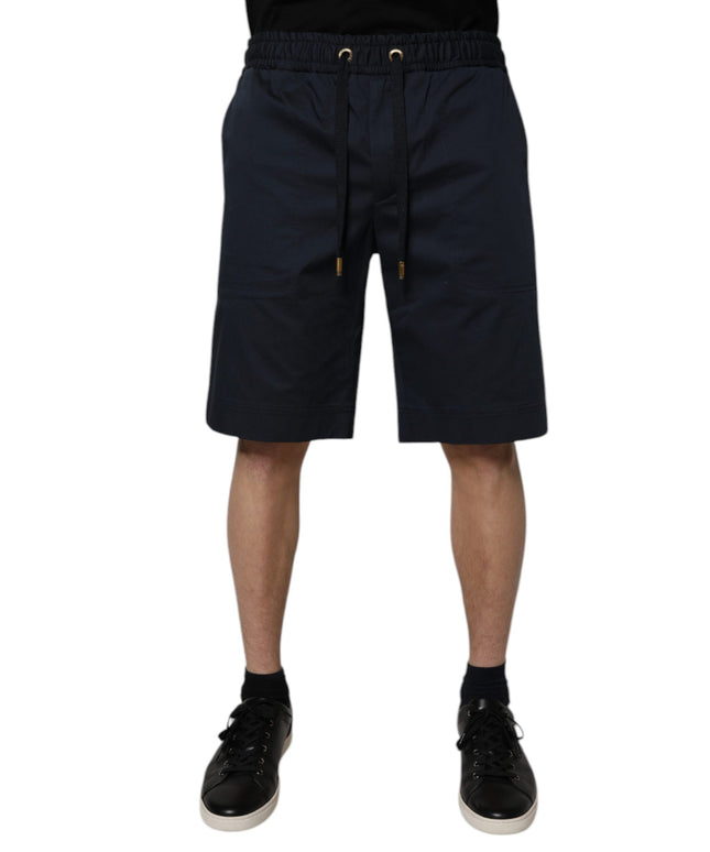 Dolce & Gabbana Navy Blue Cotton Stretch Men Bermuda Shorts