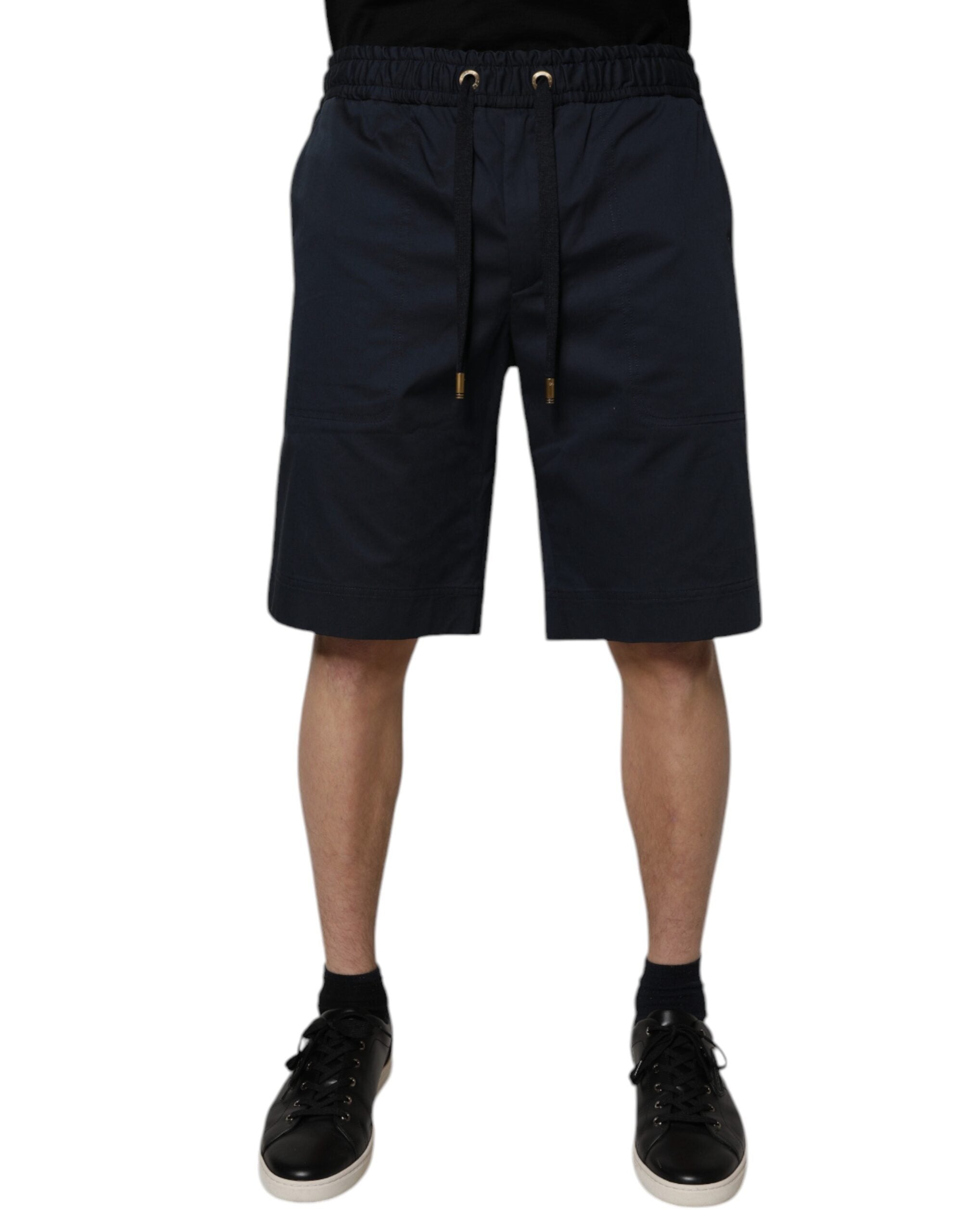 Dolce & Gabbana Navy Blue Cotton Stretch Men Bermuda Shorts