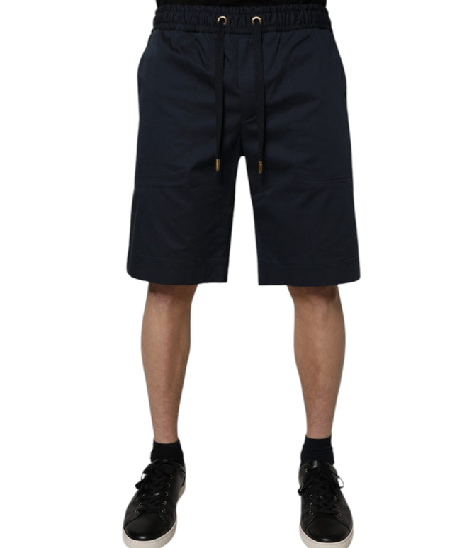 Dolce & Gabbana Navy Blue Cotton Stretch Men Bermuda Shorts