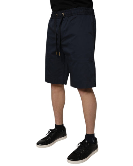 Dolce & Gabbana Navy Blue Cotton Stretch Men Bermuda Shorts