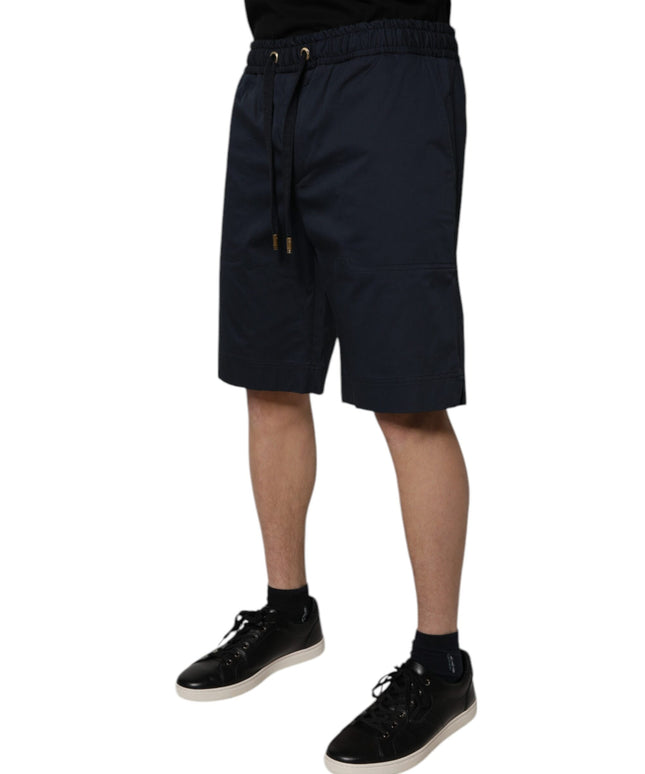 Dolce & Gabbana Navy Blue Cotton Stretch Men Bermuda Shorts