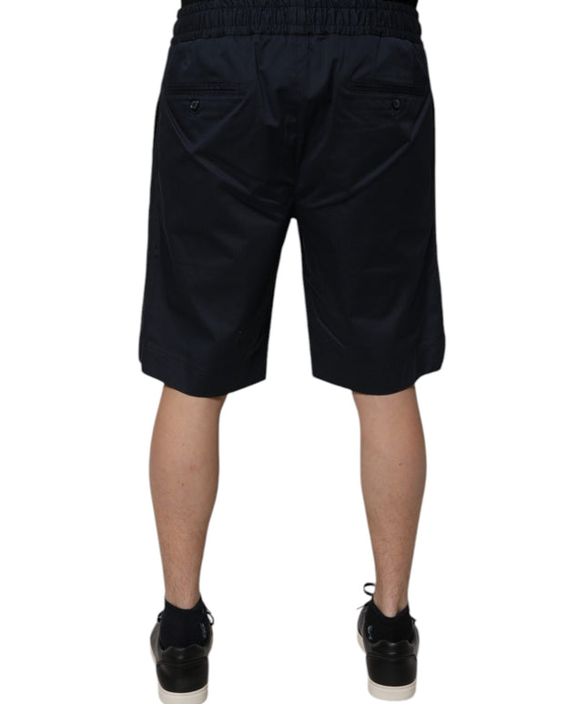 Dolce & Gabbana Navy Blue Cotton Stretch Men Bermuda Shorts