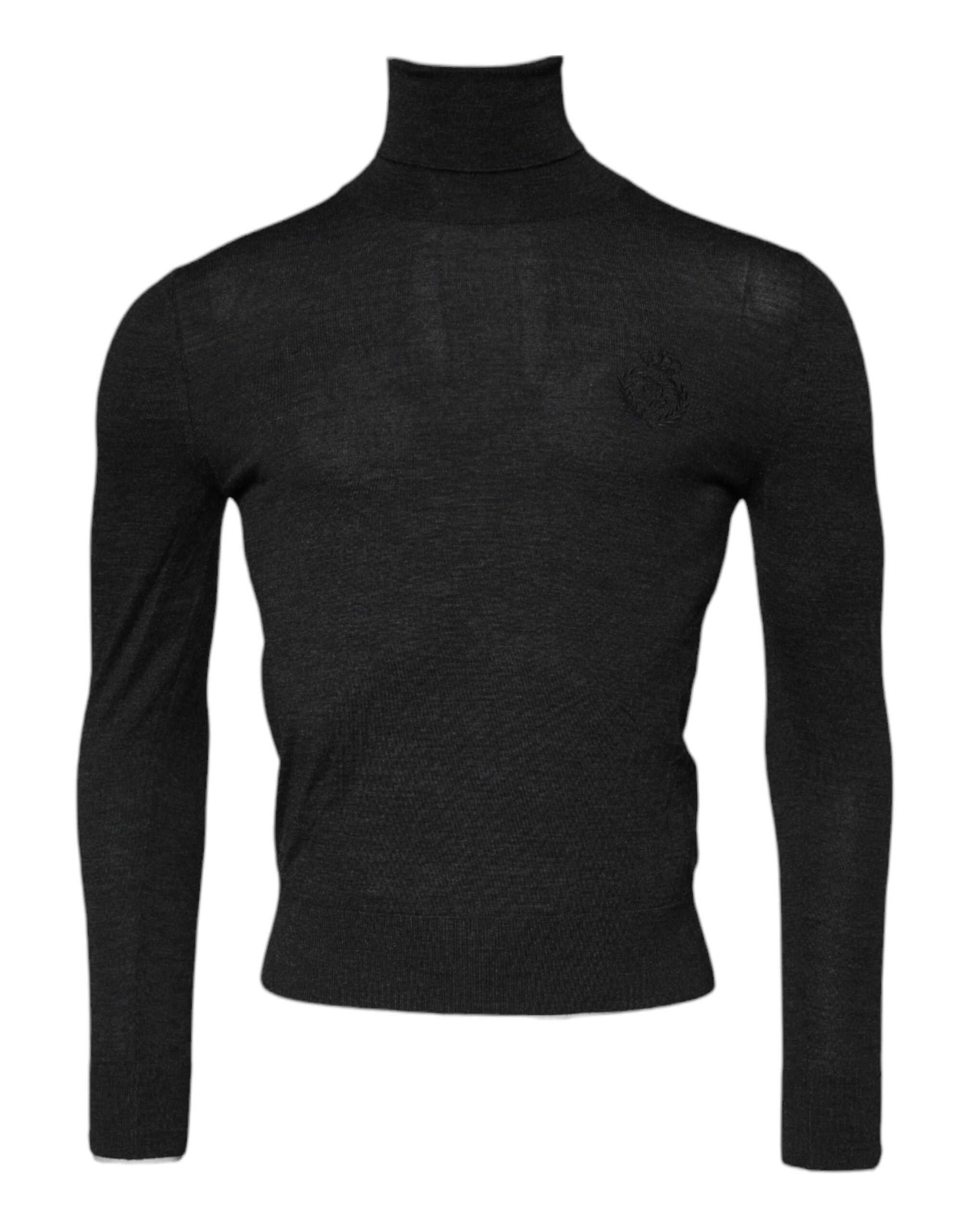 Dolce & Gabbana Black Wool Turtle Neck Men Pullover Sweater