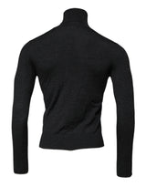 Dolce & Gabbana Black Wool Turtle Neck Men Pullover Sweater