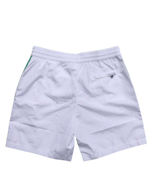 Dolce & Gabbana White Logo Polyester Men Beachwear Swimwear