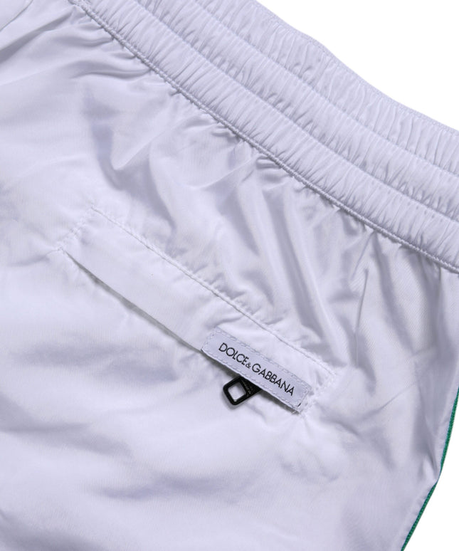 Dolce & Gabbana White Logo Polyester Men Beachwear Swimwear