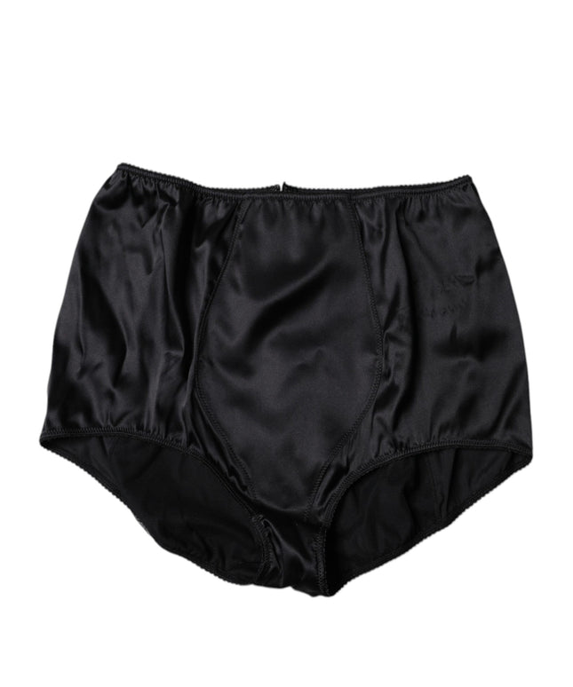 Dolce & Gabbana Black Silk Stretch High Waist Girdle Underwear
